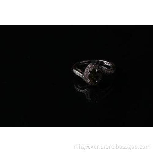 Custom jewelry Silver cz rings with oval color stone for We